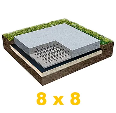 Фундамент плита 8 x 8