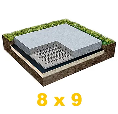 Фундамент плита 8 x 9